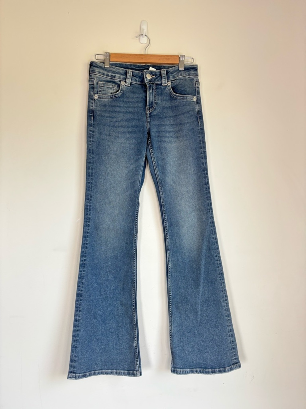 Blue Flared Jeans - Classic Mid Wash